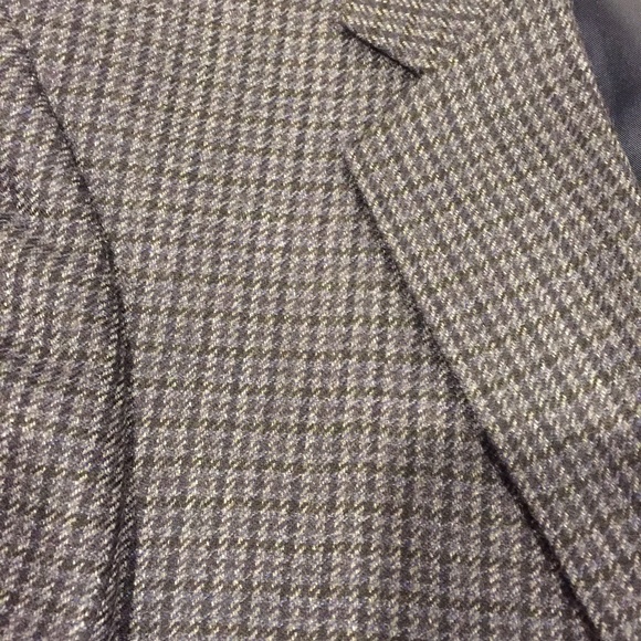 Stafford Sports Coat Blue-Gray Houndstooth 44L - Picture 3 of 5